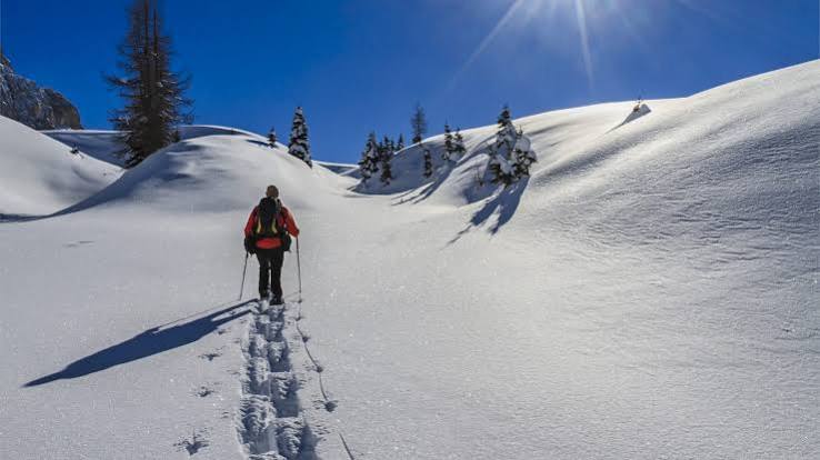 Randonnée en raquettes dans la neige au Mont-Dore